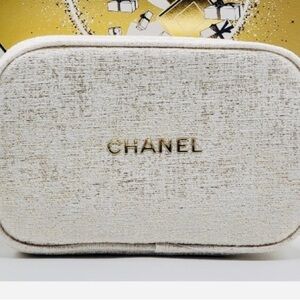 Chanel Beige Cosmetic/Vanity Pouch